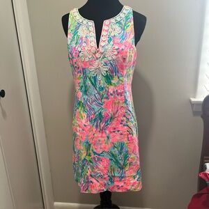 Lilly Pulitzer Gabby Shift Dress Fan Sea Pants Size 6 Beach Colorful